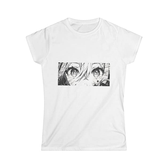 Anime-Inspired Women's Softstyle Tee, Graphic T-Shirt, Casual Wear, Gift for Anime Lovers, Unique Style, Everyday Comfort